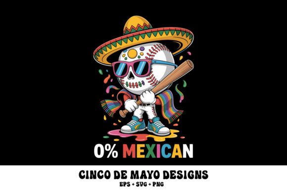 Cinco De Mayo Baseball Skull Graphics