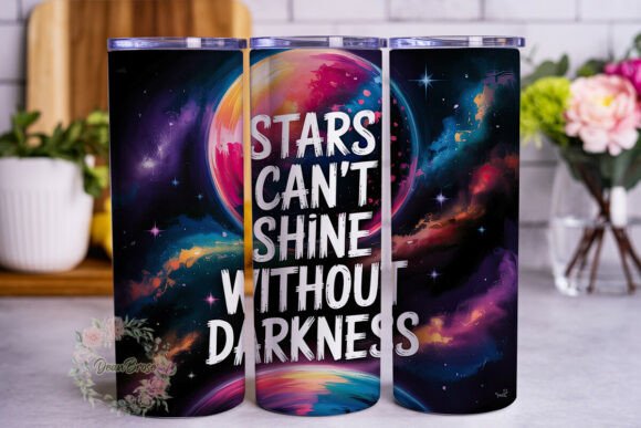 Cosmic Stars Quote 20oz Tumbler Wrap Graphics
