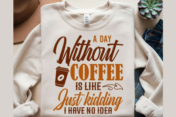 Fun Coffee Quote Graphic for T-Shirt Designs