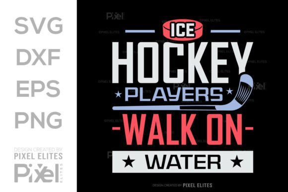 Ice Hockey Players Walk on Water SVG for Graphics and T-Shirt Designs