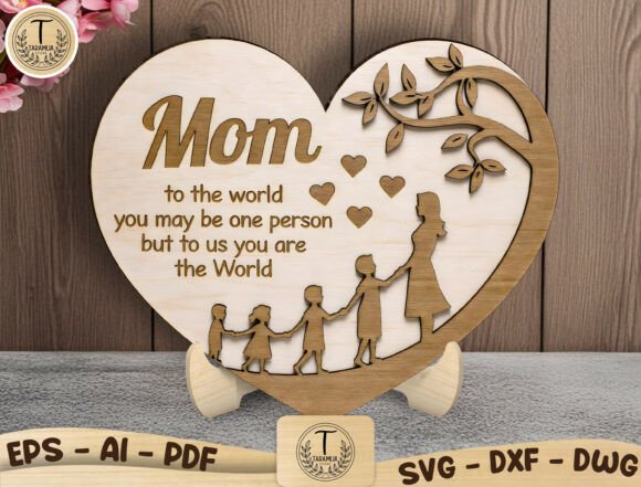Mom Heart Sign SVG