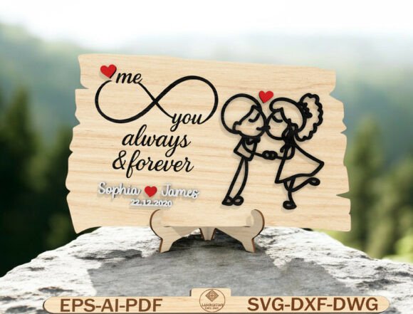 Personalized Couple Sign Laser Cut File for Local Branding