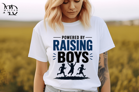 Powered By Raising Boys Graphics for T-Shirt Designs