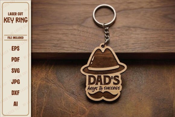Premium Glowforge Ready Dad Keyring SVG for Laser Cutting