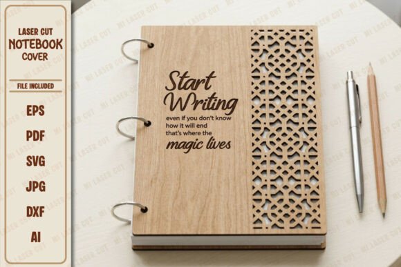 Premium Laser Cut Quote Notebook Cover