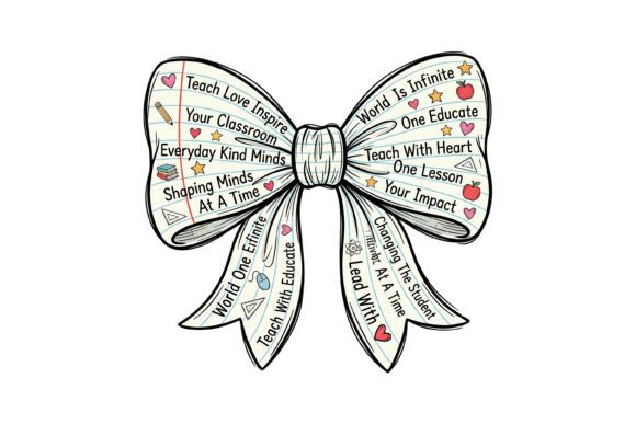 Teach Love Inspire Notebook Bow SVG