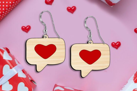Valentine’s SVG Earrings for Laser Cutting